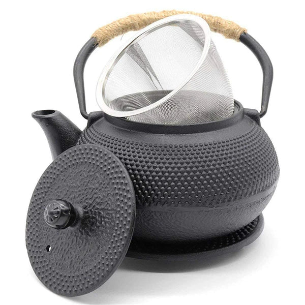 Cast Iron Teapot Kettle with Stainless Steel Infuser